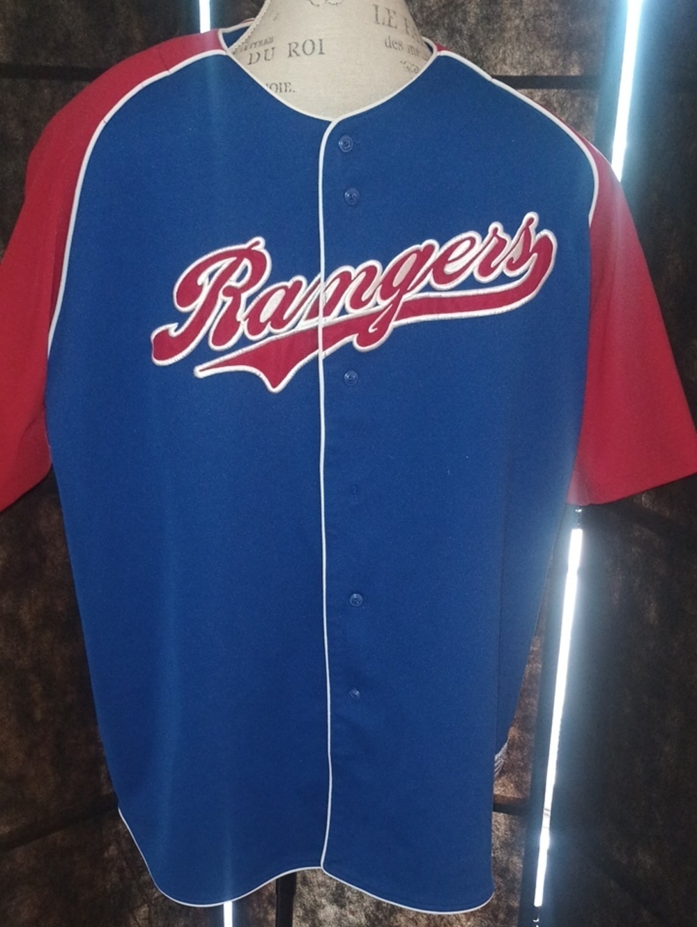 Vintage Texas Rangers Blue & Red Baseball Jersey